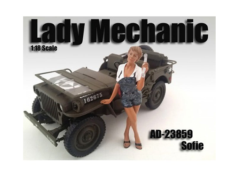 Lady Mechanic Sofie Figure For 1:18 Scale Models by American Diorama — Scale Model Accessories