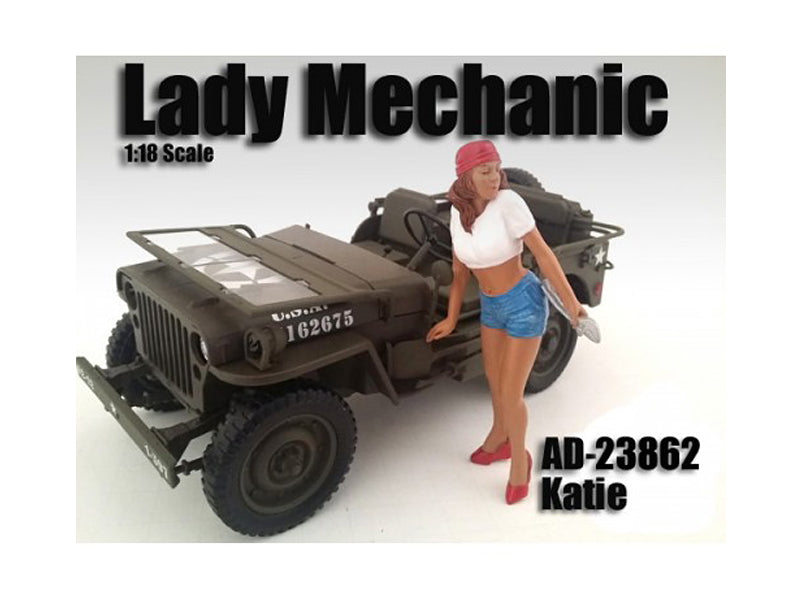 Lady Mechanic Katie Figure For 1:18 Scale Models by American Diorama — Scale Model Accessories