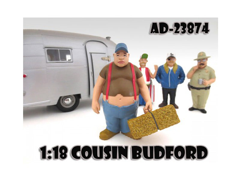 Cousin Budford "Trailer Park" Figure For 1:18 Scale Diecast Model Cars by American Diorama — Scale Model Accessories