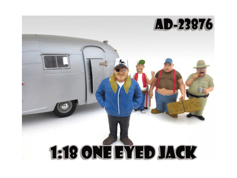 One Eyed Jack "Trailer Park" Figure For 1:18 Scale Diecast Model Cars by American Diorama — Scale Model Accessories