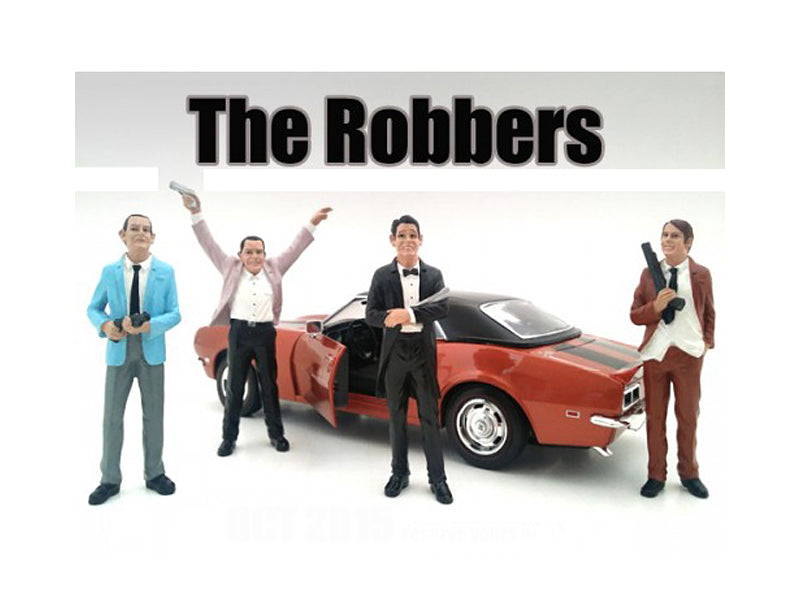 "The Robbers" 4 Piece Figure Set For 1:18 Scale Models by American Diorama — Scale Model Accessories