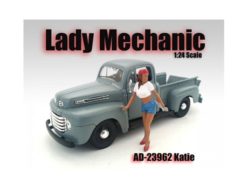 Lady Mechanic Katie Figurine for 1/24 Scale Models by American Diorama — Scale Model Accessories