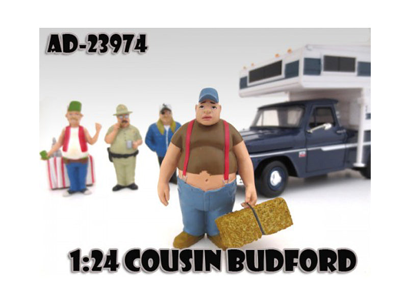 Cousin Budford "Trailer Park" Figure For 1:24 Scale Model Cars by American Diorama — Scale Model Accessories