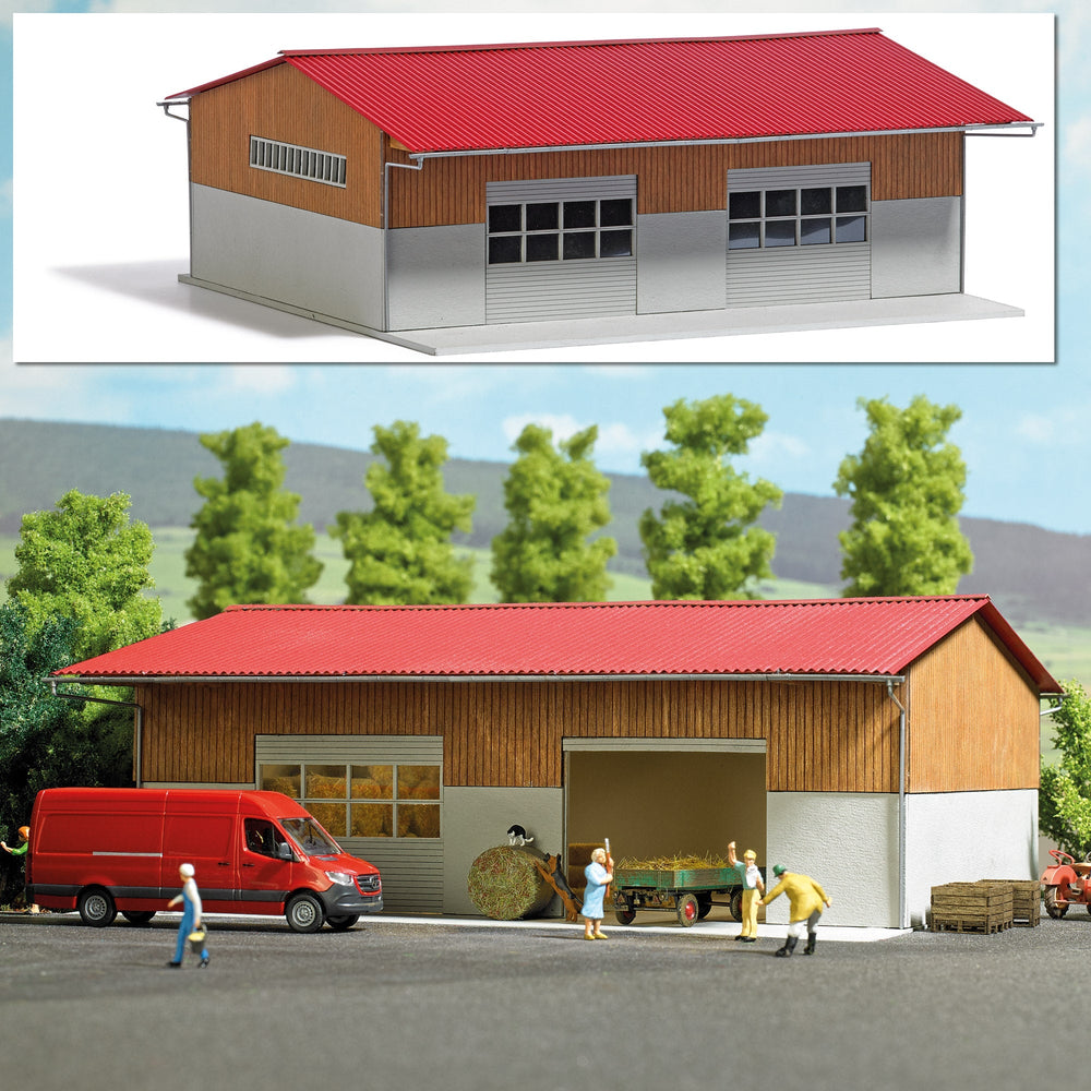 Busch 1901 HO Scale Crop & Machinery Storage Shed Kit