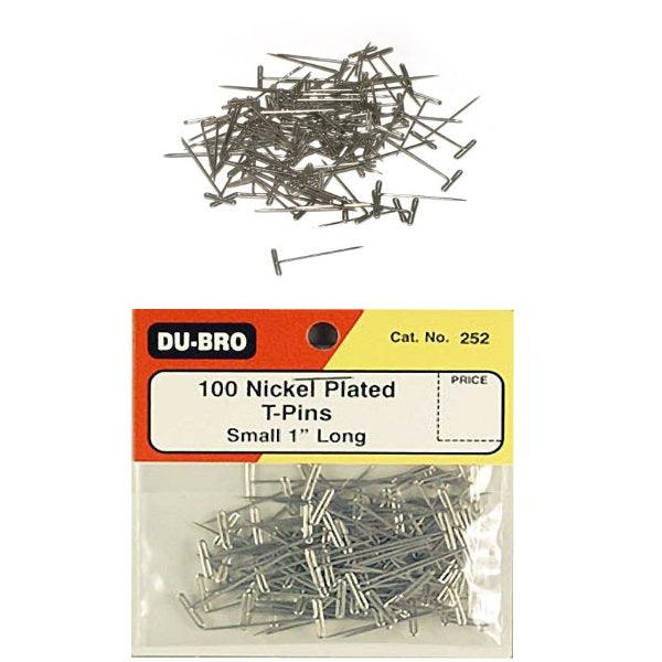 DuBro 252 Nickel Plated T-Pins 1" (100pcs)