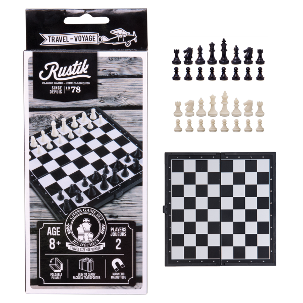 Little Shop of Magic Travel Games: Rustik Foldable Magnetic Chess — Board Game