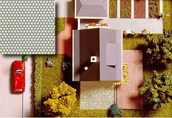 Black Forest® Hobby Supply Co Busch 7036 HO Scale Flexible Wall Sheets (Plastic) -- Hex Stone — HO Scale Scenery > Busch