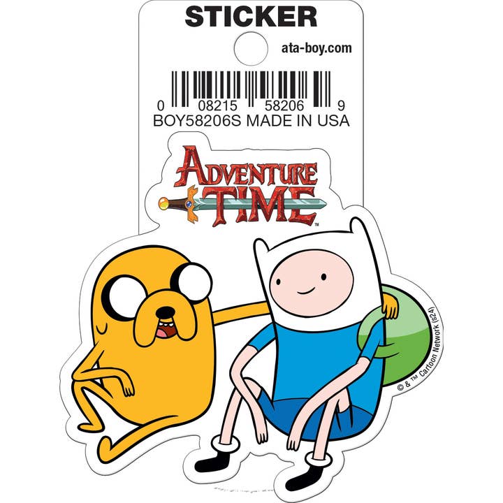 Little Shop of Magic Adventure Time: Finn & Jake Sitting Die Cut Vinyl Sticker - 3" — Toys and Collectible