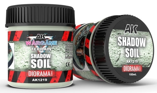Black Forest® Hobby Supply Co AK Interactive 1219 Wargame Terrain: Shadow Soil Texture Acrylic 100ml Bottle — Paints, Tools,