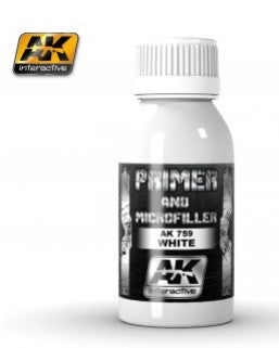 Black Forest® Hobby Supply Co AK Interactive 759 White Primer & Microfiller 100ml Bottle — Glues, Paints, Tools > AK