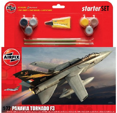 Black Forest® Hobby Supply Co Airfix 55301 1/72 Panavia Tornado F3 Fighter Large Starter Set w/paint & glue — Military