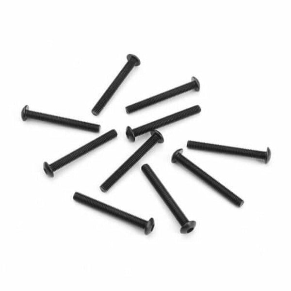Tekno RC TKR1411 M3x25mm Button Head Screws (black, 10pcs)