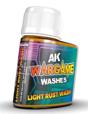 Black Forest® Hobby Supply Co AK Interactive 14206 Wargame: Light Rust Wash Enamel 35ml Bottle — Paints, Tools, Supplies >