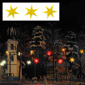 Black Forest® Hobby Supply Co Busch 5415 HO Scale Illuminated Star -- Yellow pkg(3) — HO Scale Structures > Busch