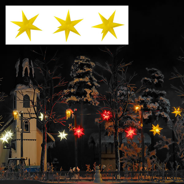 Black Forest® Hobby Supply Co Busch 5415 HO Scale Illuminated Star -- Yellow pkg(3) — HO Scale Structures > Busch