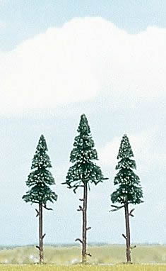 Black Forest® Hobby Supply Co Busch 6114 A Scale Spruce Trees -- 3-15/16 x 4-1/2" 10 - 11.5cm pkg(3) — All Scale Scenery >