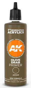 Black Forest® Hobby Supply Co AK Interactive 11249 Olive Drab 3G Acrylic Primer 100ml Bottle — Paints, Tools, Supplies > AK