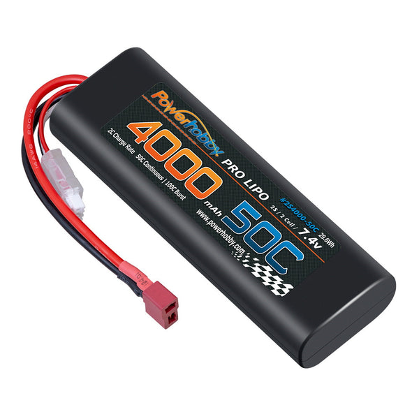 Powerhobby 2S 4000mah 50c ROUND Lipo Battery w Deans Plug ( Starter Box)