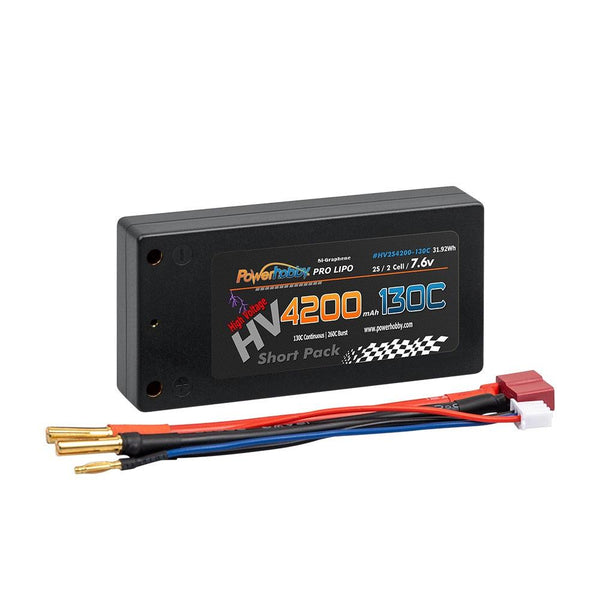 Powerhobby 2S 7.6V 4200mah 130C HV + Graphene Shorty Lipo Battery Shorty