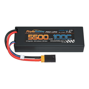 Powerhobby 2S 7.4V 5500MAH 100C Lipo Battery w XT60 + Adapter