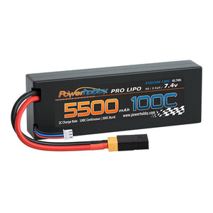 Powerhobby 2S 7.4V 5500MAH 100C Lipo Battery w XT60 + Adapter