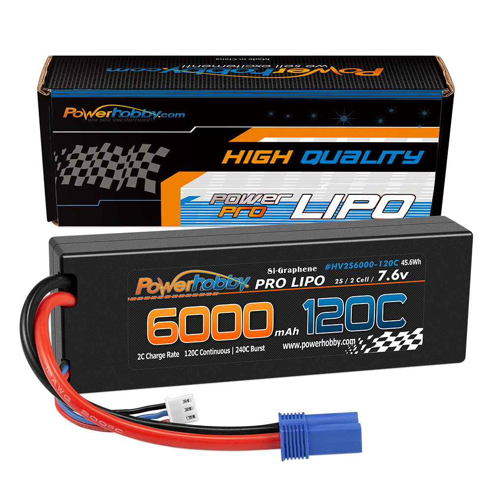 Powerhobby 2S 7.6V HV + Graphene 6000MAh 120c Lipo Battery w EC5 Plug