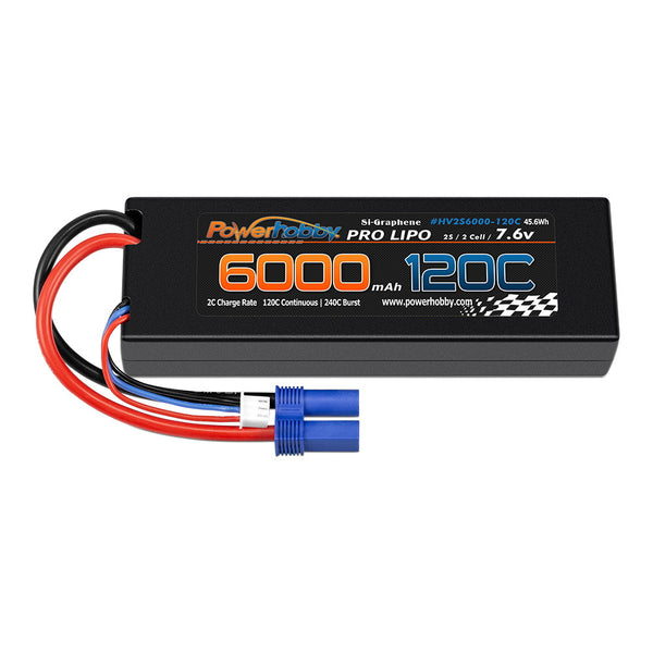 Powerhobby 2S 7.6V HV + Graphene 6000MAh 120c Lipo Battery w EC5 Plug