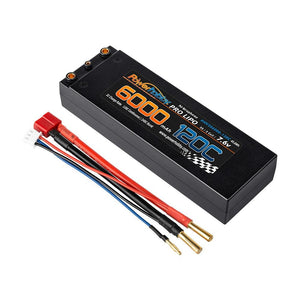 Powerhobby 2S 7.6V 6000mah 120C Graphene + HV Lipo Battery Bullet Deans Plug