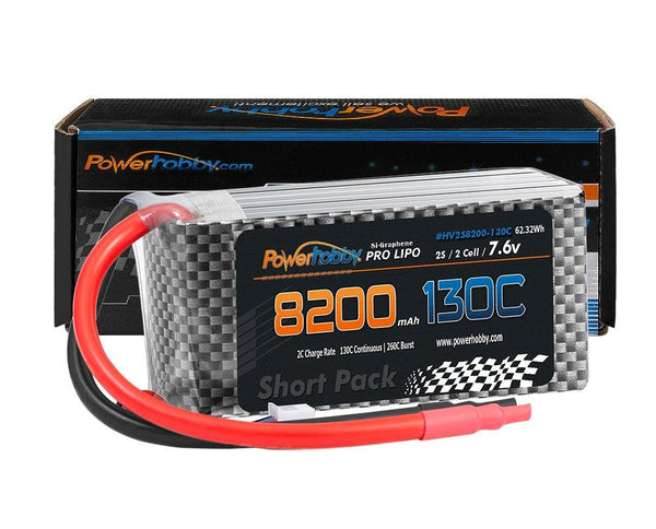 Powerhobby 2S 7.6V GRAPHENE + HV 8200mah 130C Short Drag Racing Lipo Battery