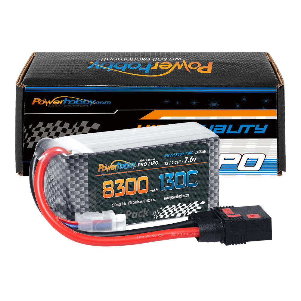 Powerhobby 2S 7.6V GRAPHENE + HV 8300mah 130C Short Drag Racing Lipo Battery QS8