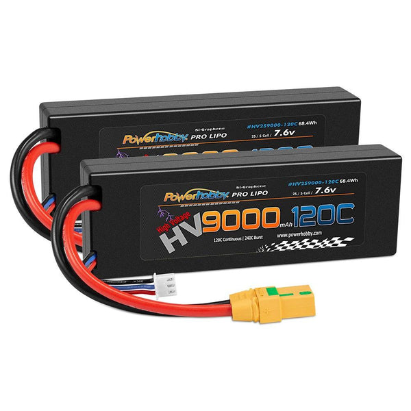 Powerhobby 2S 7.6V HV + Graphene 9000MAh 120c Lipo Battery w XT90 (2)
