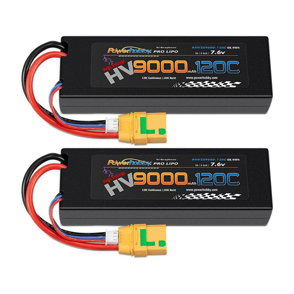 Powerhobby 2S 7.6V HV + Graphene 9000MAh 120c Lipo Battery w XT90 (2)
