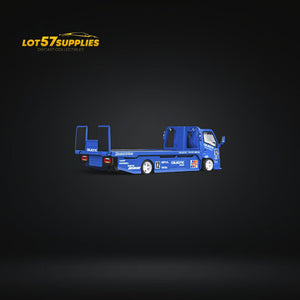 MicroTurbo HINO 300 Custom Truck Flatbed  Blue Calsonic Livery 1:64