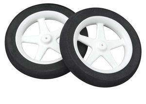 Dubro 300MS Micro Sport Airplane Wheels 3" (2) pre-mounted 5 spoke foam tire