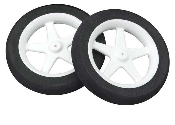 Dubro 300MS Micro Sport Airplane Wheels 3" (2) pre-mounted 5 spoke foam tire