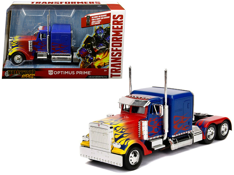 Optimus Prime Truck with Robot on Chassis from "Transformers" Movie "Hollywood Rides" Series Diecast Model by Jada — physical