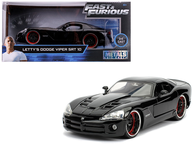 Letty's Dodge Viper SRT 10 Black "Fast & Furious" Movie 1/24 Diecast Model Car by Jada — physical