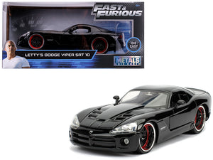 Letty's Dodge Viper SRT 10 Black "Fast & Furious" Movie 1/24 Diecast Model Car by Jada — physical