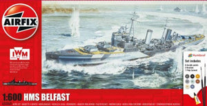 Airfix 50069 1/600 HMS Belfast Light Cruiser Gift Set w/paint & glue