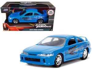 Mia's Acura Integra Light Blue with Graphics "Fast & Furious" Movie 1/32 Diecast Model Car by Jada — physical