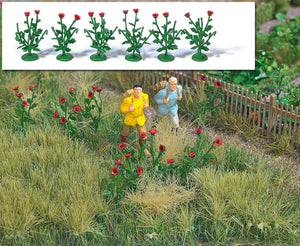 Busch 1255 HO Scale Red Poppies Kit (80 Plants)