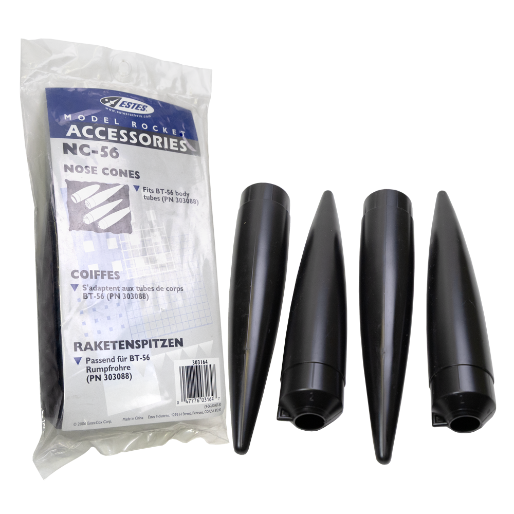 Estes - NC-56 Nose Cone, for Model Rockets (4pk)