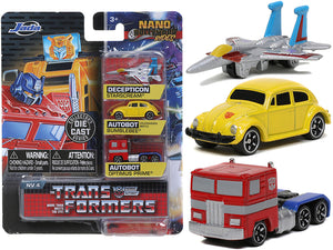Jada Toys "Transformers" 3 piece Set Release 2 "Nano Hollywood Rides" Diecast Models by Jada — Die-cast Model Cars