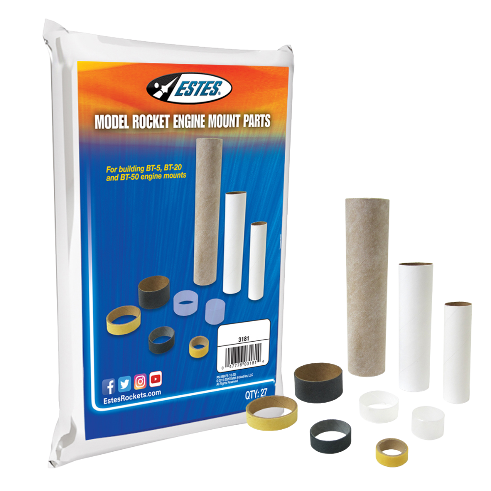 Estes - BT5, BT20,BT50 Engine Mount Parts for Model Rockets(27pcs)