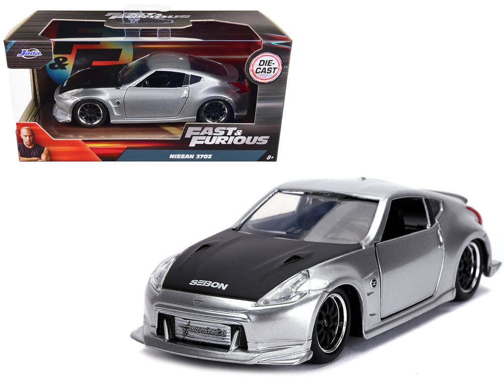 Nissan 370Z Silver with Black Hood "Fast & Furious" Series 1/32 Diecast Model Car by Jada — physical