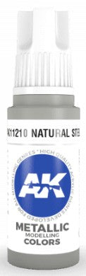 Black Forest® Hobby Supply Co AK Interactive 11210 Natural Steel Metallic 3G Acrylic Paint 17ml Bottle — Glues, Paints,