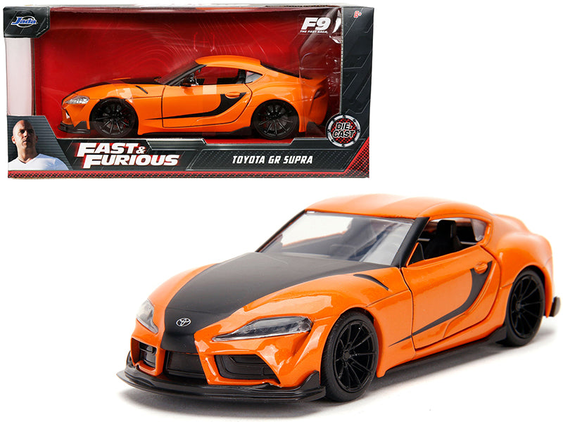 Toyota GR Supra Orange with Black Stripes "Fast & Furious 9 F9" (2021) Movie 1/32 Diecast Model Car by Jada — physical