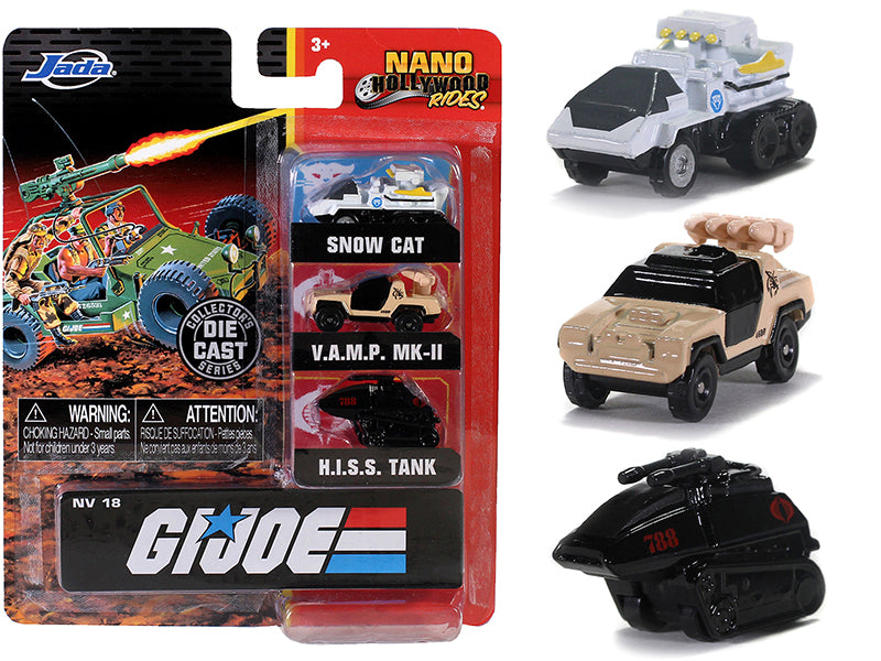 "G.I. Joe" 3 piece Set "Nano Hollywood Rides" Diecast Models by Jada — physical