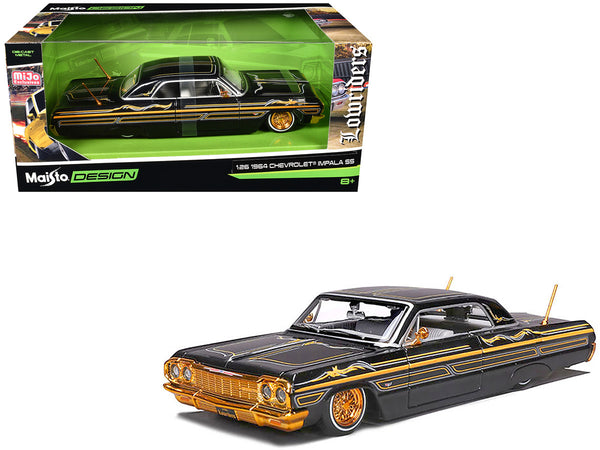 1964 Chevrolet Impala SS Lowrider with Graphics and White Interior "Lowriders" "Maisto Design" Series 1/26 Diecast Model Car by Maisto - Choose Color