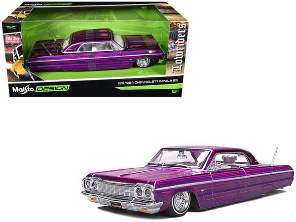 1964 Chevrolet Impala SS Lowrider with Graphics and White Interior "Lowriders" "Maisto Design" Series 1/26 Diecast Model Car by Maisto - Choose Color